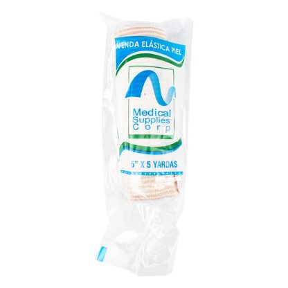 Venda Elástica Color Piel 5" x 5 Yds Bolsa x12 - Vital Medic