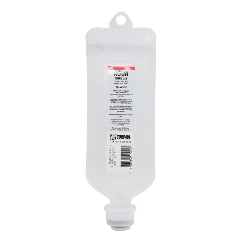 Agua Destilada 500 mL PE/BFS Caja x35 Unidades - Corpaul
