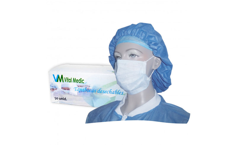 Tapabocas con Elástico a Granel Caja x50 Vital Medic