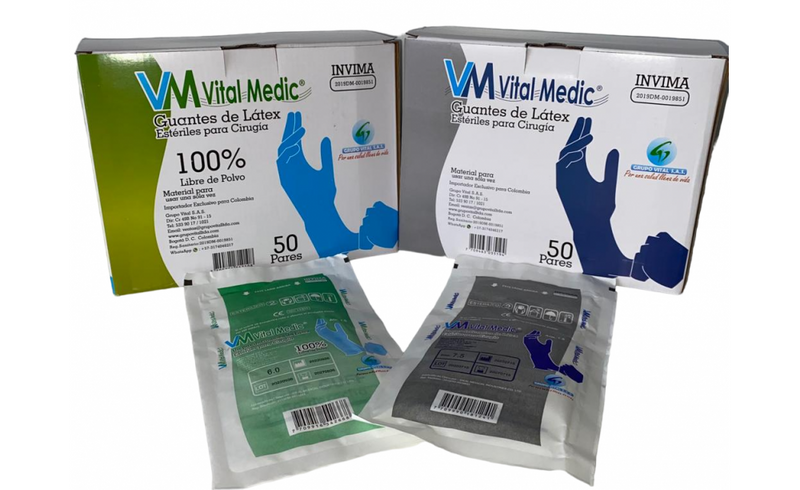 Guante Estéril para Cirugía Caja x50 Pares Vital Medic