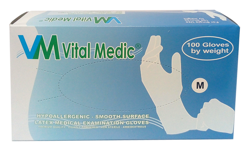 Guante Látex Libre de Talco No Estéril Caja x100 Vital Medic