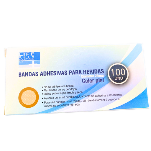 Bandas adhesivas redondas para heridas 22mm, color piel, redonda, curación de heridas, flexible. - Jelt