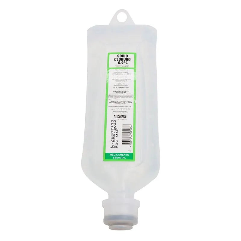 Sodio Cloruro 0.9% PVC 500 mL Caja x40 Unidades - Corpaul