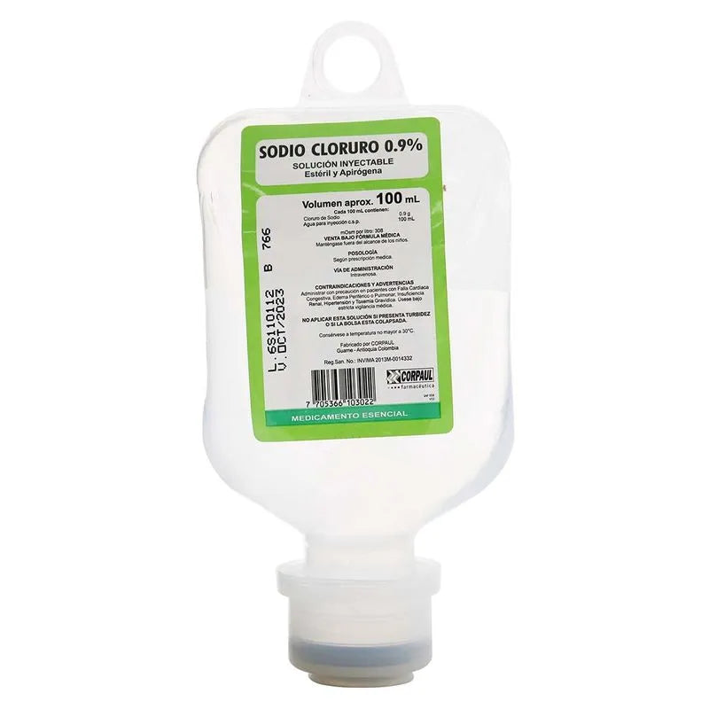 Sodio Cloruro 0.9% PE/BFS 100 mL Caja x84 Unidades - Corpaul