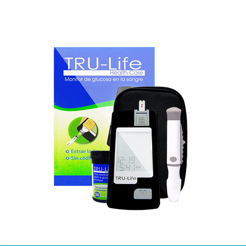 Kit de glucometría Tru Life (Glucómetro + 10 tiras +10 lancetas ) REF. OK-1N