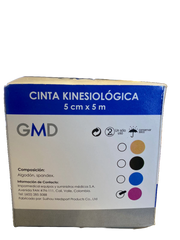 Cinta kinesiológica 5m x5cm GMD, algodón, spandex, uso terapéutico, prevención, deportivo, tratamiento, dolores musculares. - Jelt