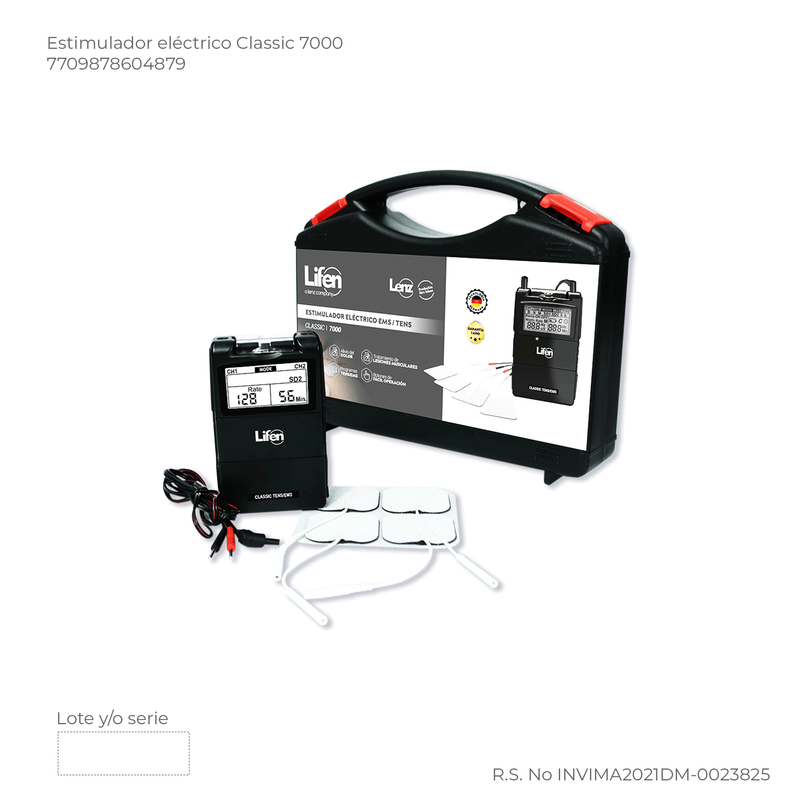 Set estimulador eléctrico CLASSIC 7000 REF. R-C101F 2 en 1 (Tens-ems) marca Lenz