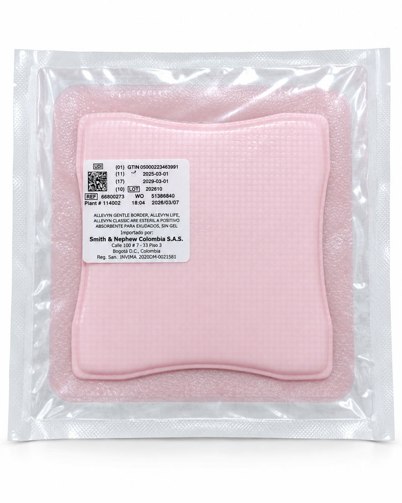 Apósito ALLEVYN Gentle Border 17,5 cm x 17,5 cm Caja x10 Ref. 66800273 - Smith+Nephew