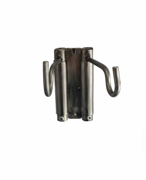 Atril – Porta Sueros de Pared, acero inoxidable, 2 ganchos - Jelt