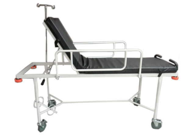 Camilla transporte de recuperación con cabecero levante, camilla transporte paciente, cold rolled, superficie en lámina, espaldar de levante graduable, uso médico - Jelt