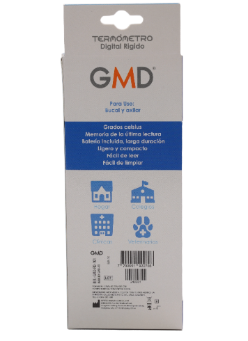 Termómetro Digital Rígido GMD – Punta Rígida | Pantalla LCD | Medición Bucal y Axilar