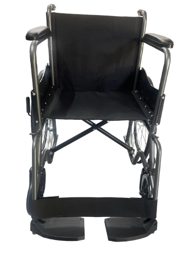 Silla de Ruedas Estándar en Acero Pintado KBE-9110HC – Plegable con Reposapiés Removibles y Llantas Macizas