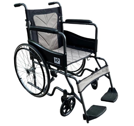 Silla de Ruedas Estándar Desarmable en Acero con Tapicería Acolchada Konfort Plus – Modelo KBE‑9113