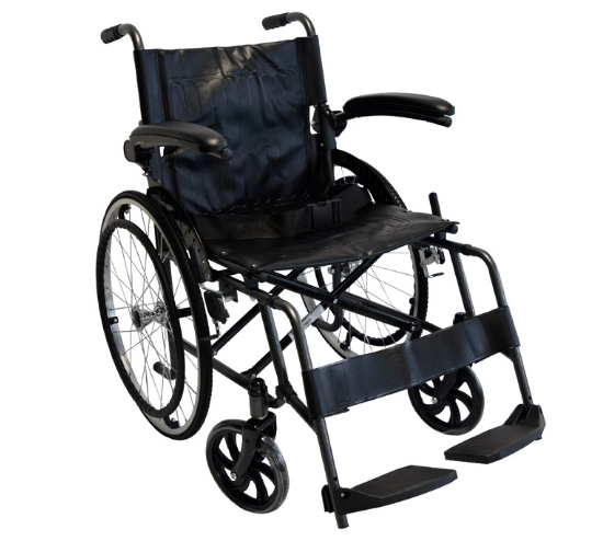 Silla de Ruedas Estándar en Acero con Apoyabrazos Abatibles Konfort Plus – Modelo KBE‑9119F