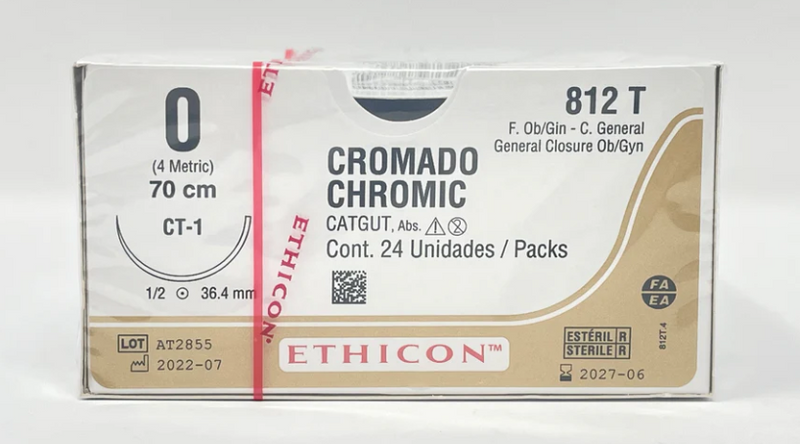Sutura catgut crómico 0 CT-1 70 cm 812T – Ethicon