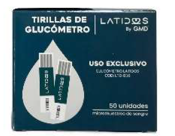Tiras Reactivas para Glucómetro Caja x50 Ref. LTD-B10-TR Latidos