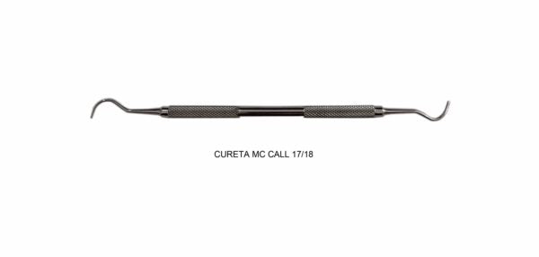 Cureta Mc Call, eliminador de cálculos, odontológico, bordes de corte y punta redondeada, acero quirúrgica - Jelt