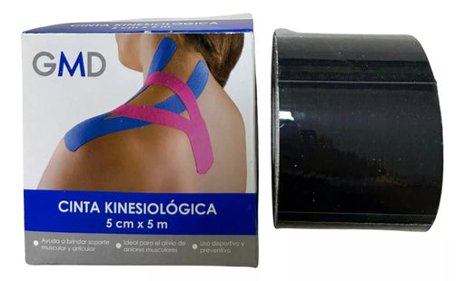 Cinta kinesiológica 5m x5cm GMD, algodón, spandex, uso terapéutico, prevención, deportivo, tratamiento, dolores musculares. - Jelt