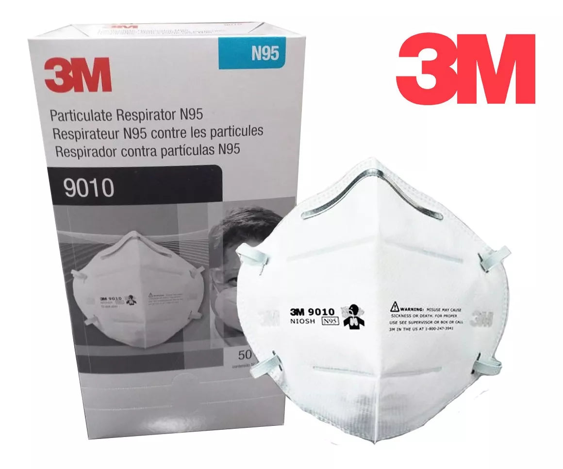 Tapabocas respirador N95 3M, caja x 50 unidades , color blanco, desechable, diseño cómodo, respirador de amplia gama - Jelt