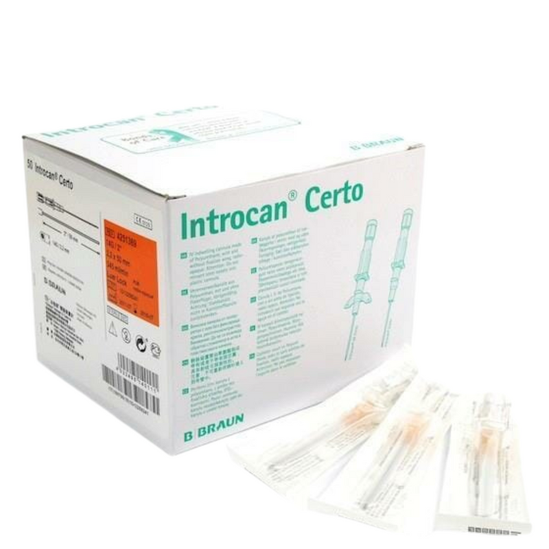 Catéter intravenoso 14Gx2 caja x 50, acceso venoso, administración  intravenosa, yelco de transfusión o infusión sanguinea - Jelt
