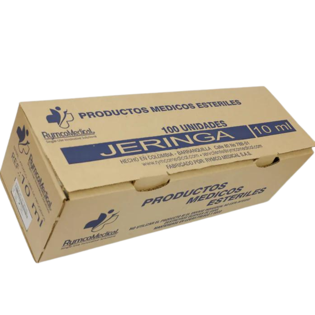Jeringa 10 ml 3P C/A 21x1.5 - Caja x 100 - Jelt