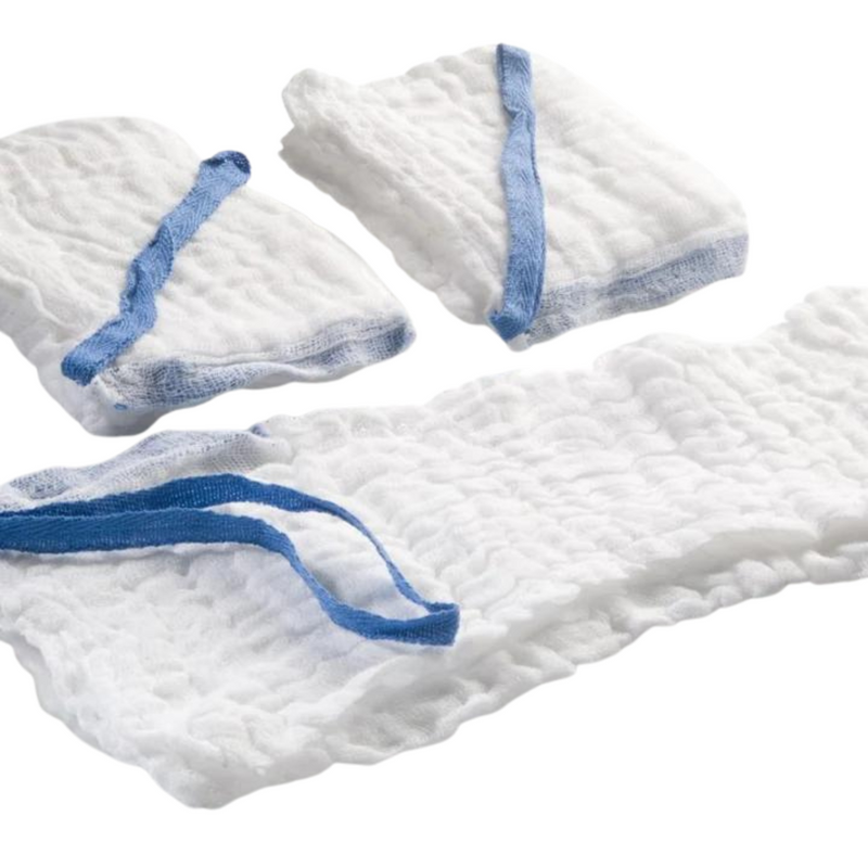 Compresa estéril 45x45 cajax5, con manija de sujeción, estéril, 5 unidades, compresa quirúrgica. - Jelt