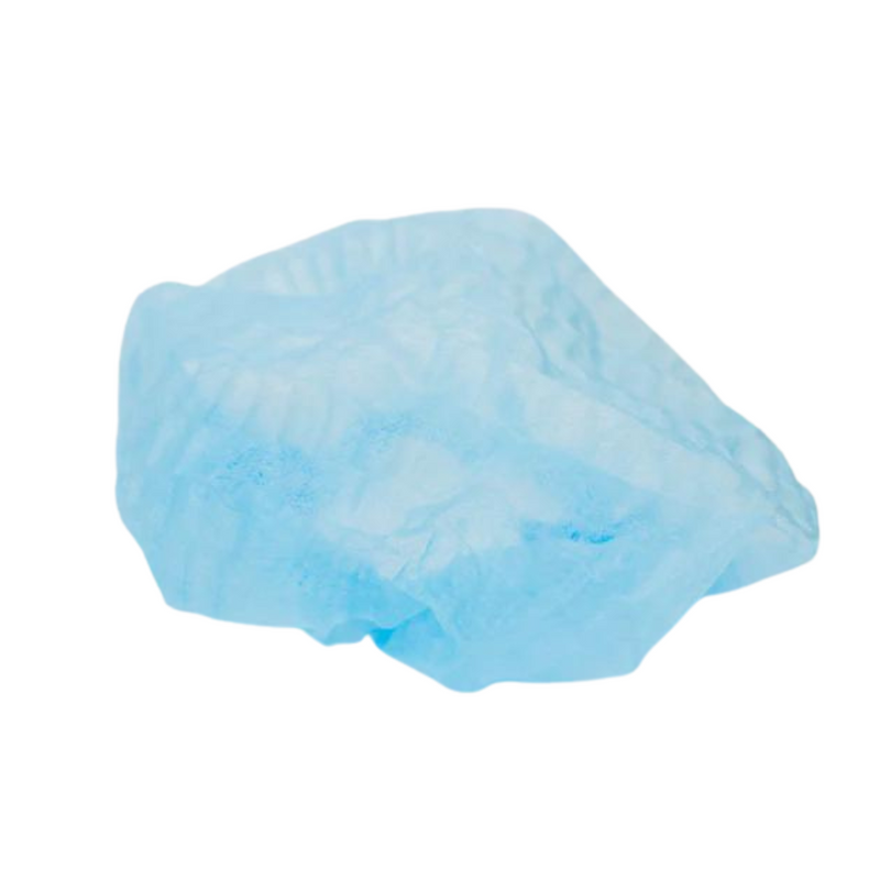 Gorro oruga (cofia) - Paquete x 100, color azul, tela SS 17g, antialérgica, elástico resistente - Jelt