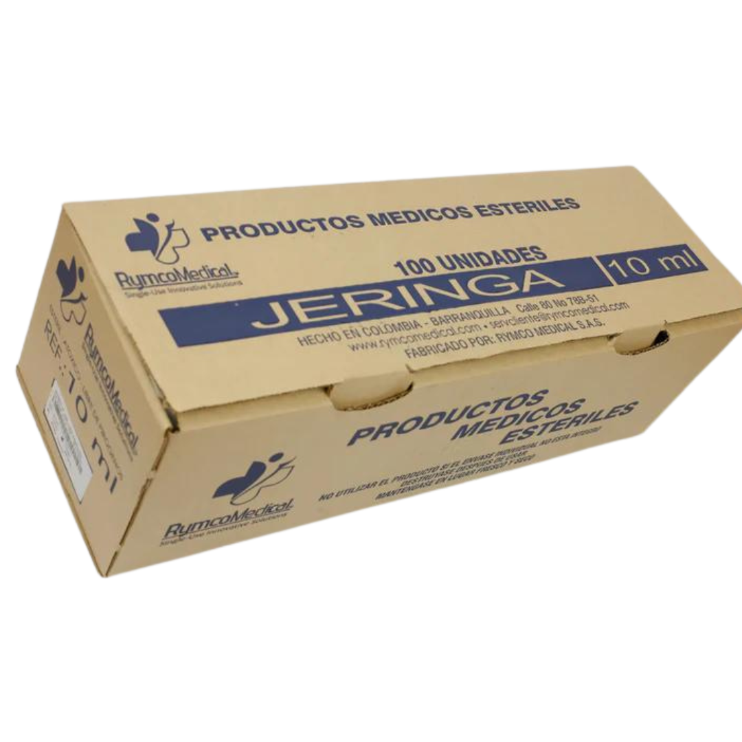 Jeringa 10 ml 3P C/A 21x1.5 - Caja x 1000, un solo uso, extracción y suministración de sustancia - Jelt
