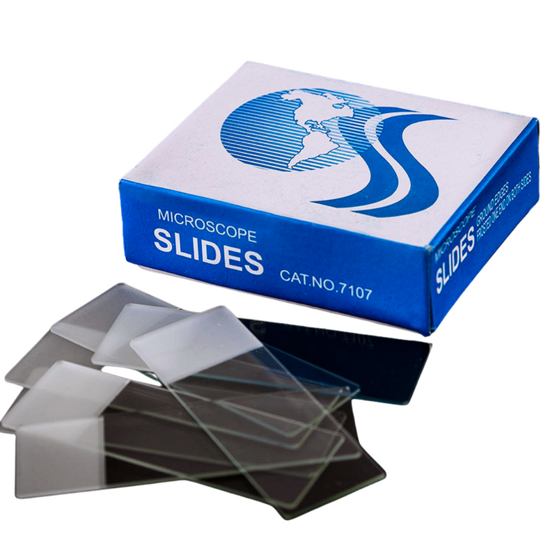 Lámina porta objeto esmeril por ambos lados caja x50