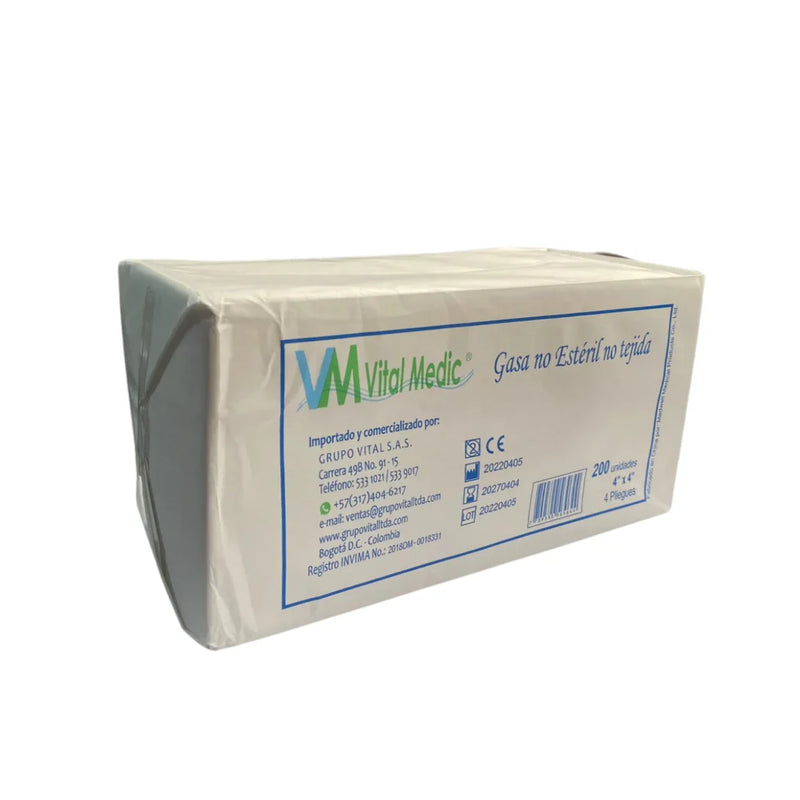 Gasa No Tejida No Estéril 3 x 3 in Paquete x200 Vital Medic