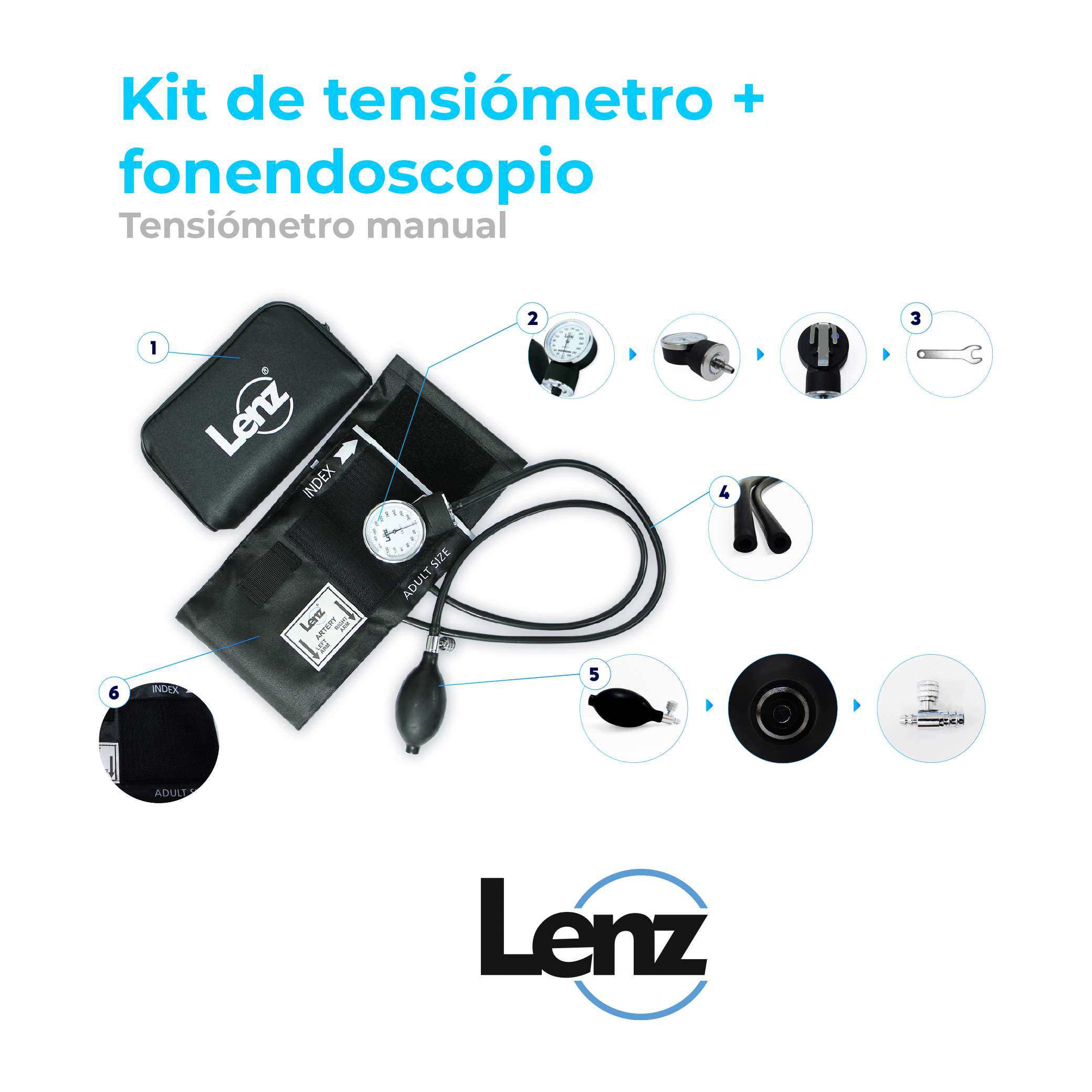 Kit de fonendoscopio y tensiómetro manual + estuche REF. GZ-50 Rappaport Lenz