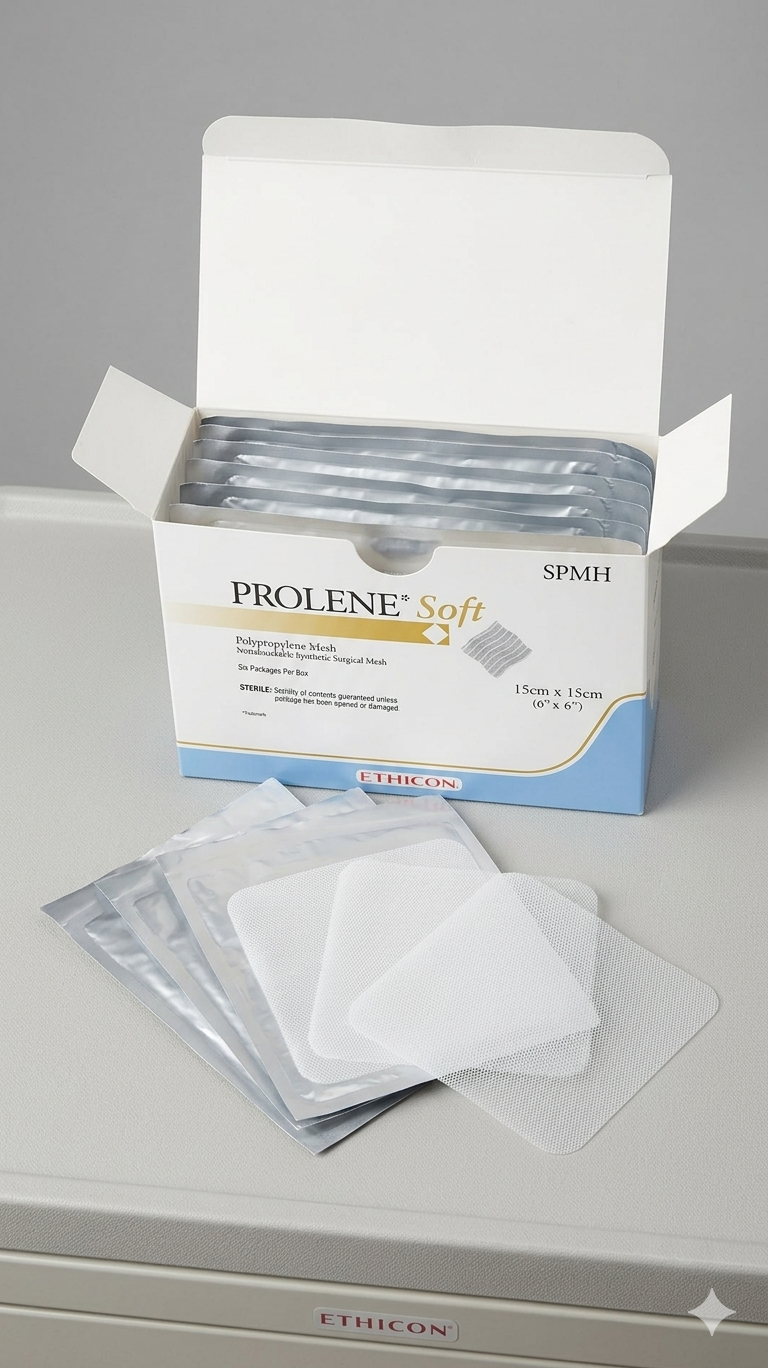 Malla Quirúrgica Prolene Soft 15 cm x 15 cm Caja x6 Paquetes Ref. SPMH - Ethicon