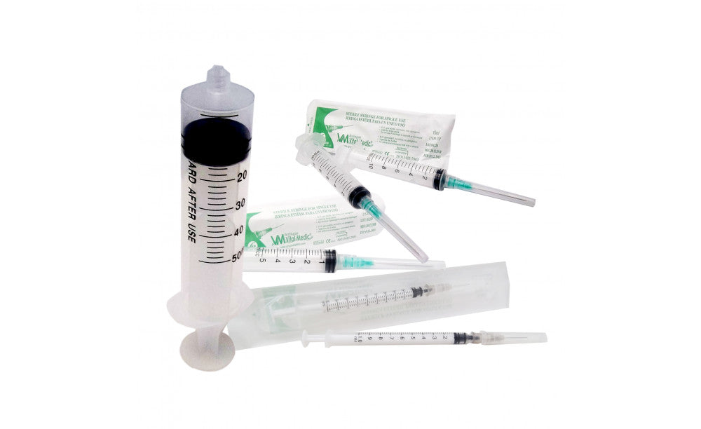 Jeringa Hipodérmica de 3 piezas con Aguja – Vital Medic