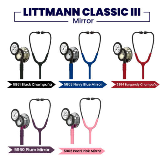 Fonendoscopio Littmann Classic III Mirror – Doble Campana Acero Inoxidable para Adultos y Pediátricos