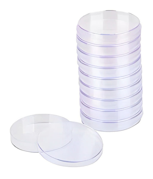 Caja petri plástica 94x15mm doble compartimento paquete X20 unidades, uso microbiológico de forma circular de plástico cristalino - Jelt