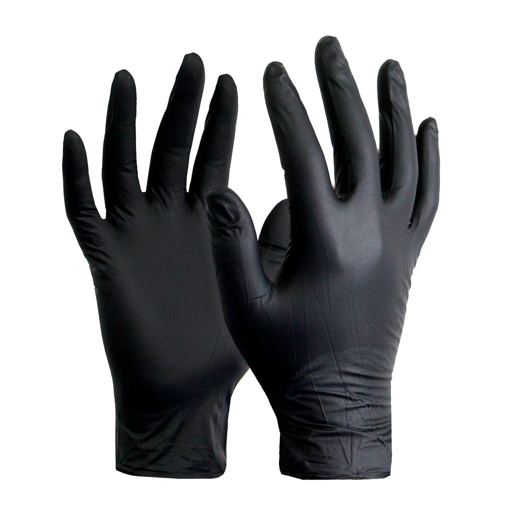 Guantes de nitrilo negro HD calibre 12 - Caja x 50 unidades