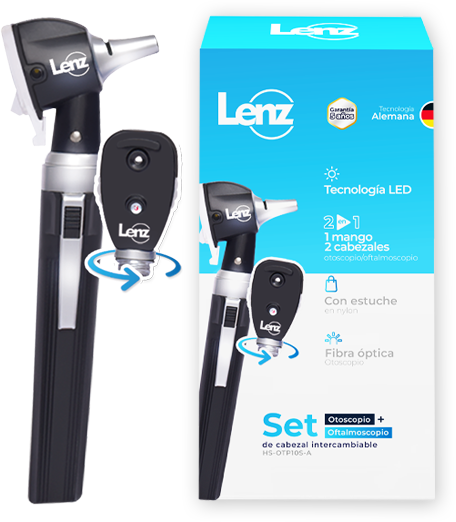 Set de cabezal intercambiable Lenz otoscopio y oftalmoscopio