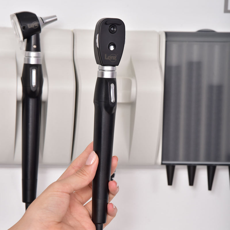 Sistema integrado de diagnóstico de pared otoscopio + oftalmoscopio y espéculos LENZ, Kit de diagnóstico de los sentidos
