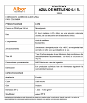 Azul de Metileno 0.1% Albor 200ml - Jelt