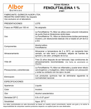 Fenolftaleina 1% (indicador) 100ml Albor - Jelt