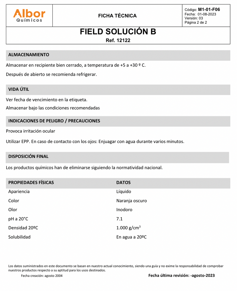 Field Solución B Albor - Jelt