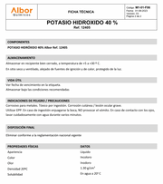 Hidróxido de Potasio Albor 40% 100ml - Jelt