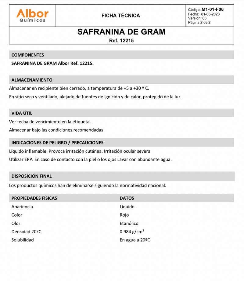 Safranina de gram Albor - Jelt