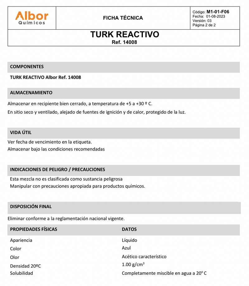 Turk Reactivo Albor - Jelt