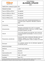 Alcohol Etílico 95% Albor - Jelt