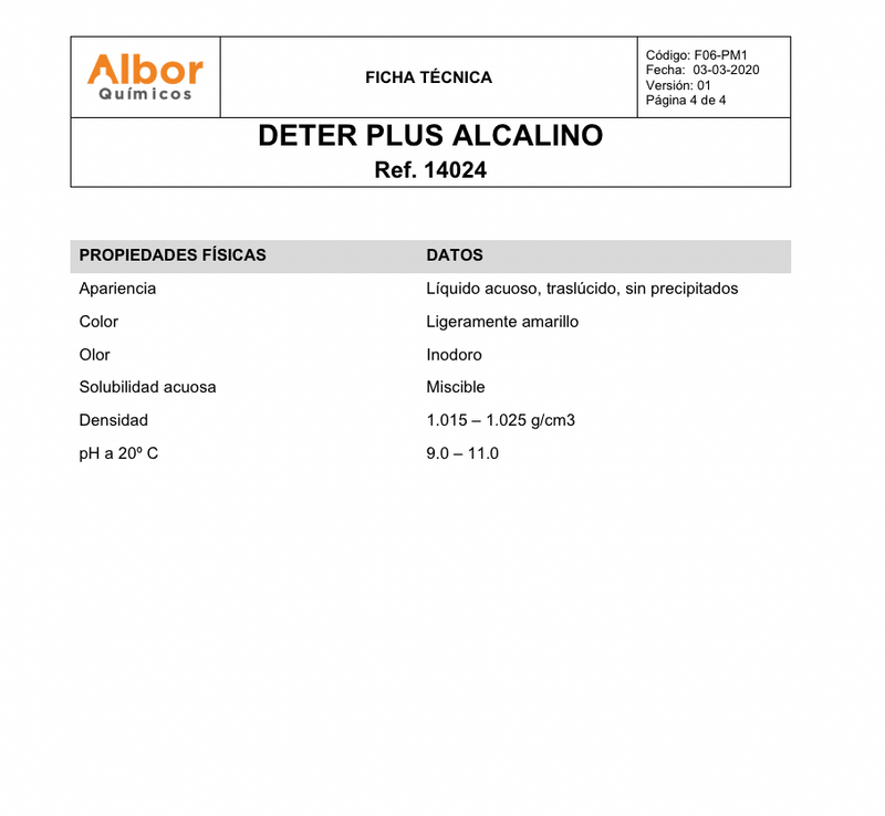 Deter Plus Alcalino Albor
