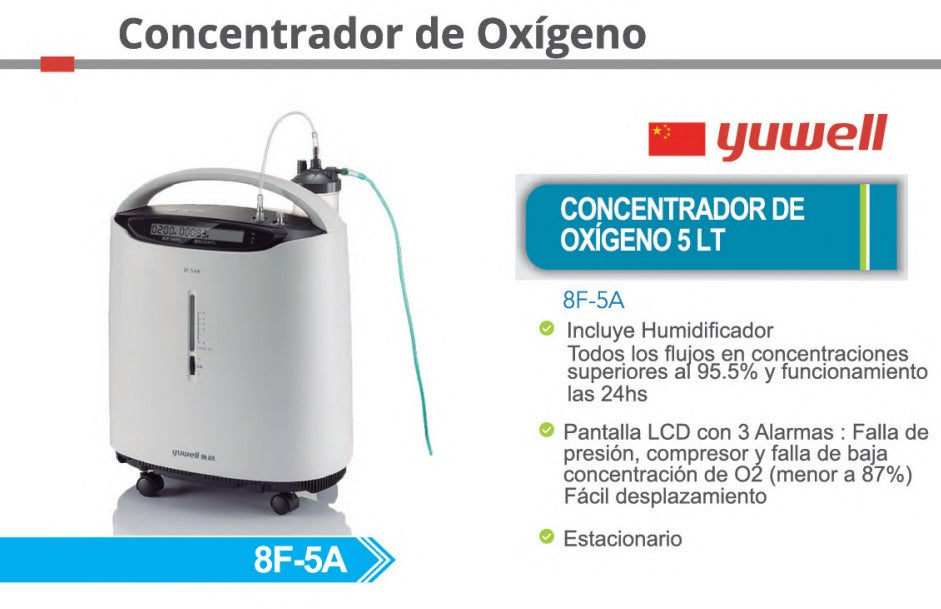 Concentrador de Oxigeno 5 Lts 8F-10 Yuwell