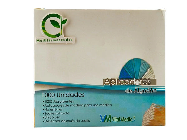 Aplicador de Madera Caja x50 Paquetes x20 Und - Vital Medic