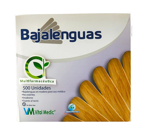 Bajalenguas en Madera Caja x25 Paquetes x20 Und - Vital Medic