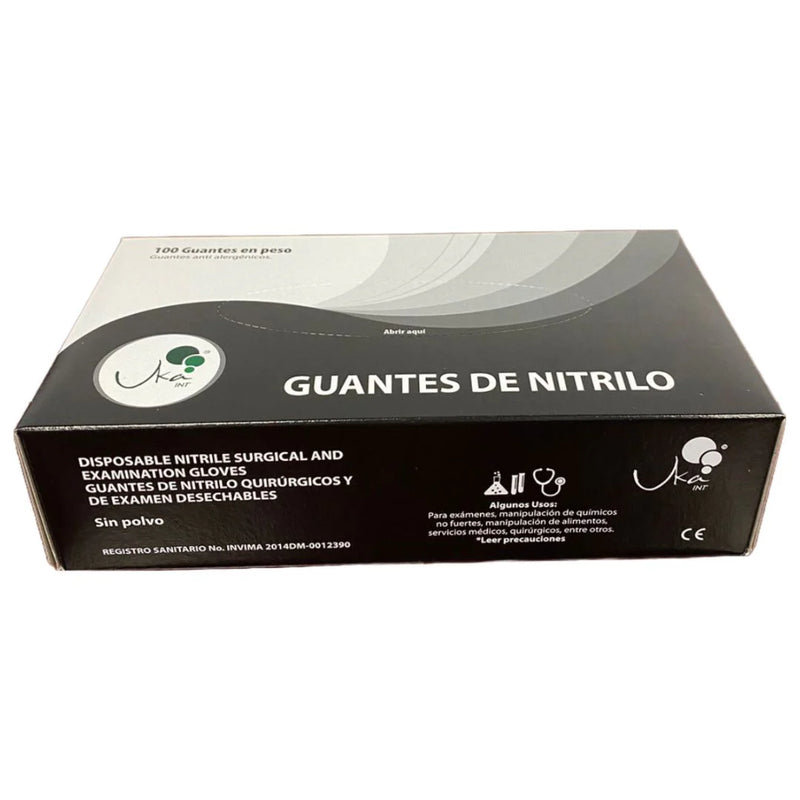 Guantes de nitrilo negro - Caja x 100 unidades - Jelt